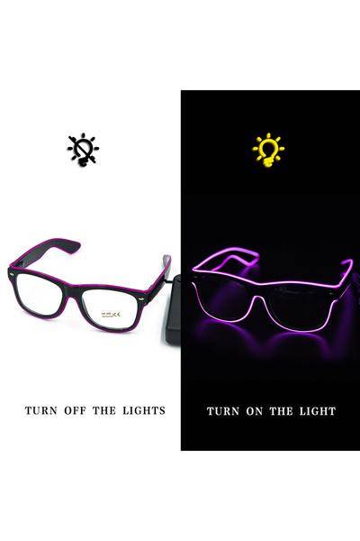 Choice زوج واحد من نظارات LED الأرجوانية، نظارات حفلات نيون وامضة، نظارات متو...
