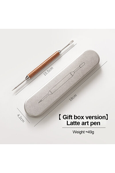 choice2 Wooden handle-box Stainless Steel Coffee Decorating Art Pen Wooden Ha...