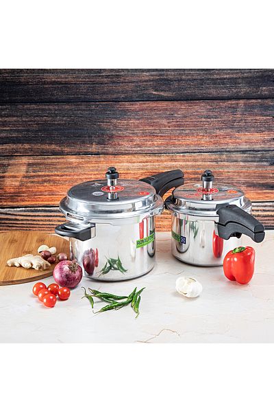ROYALFORD 5 L and 3 L Aluminum Pressure Cooker Combo- RF8428