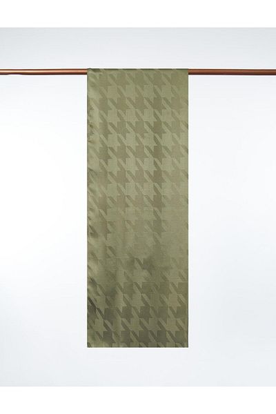Kayra Μοτίβο πόδι χήνας Ζακάρ υφαντό σάλι Water Green