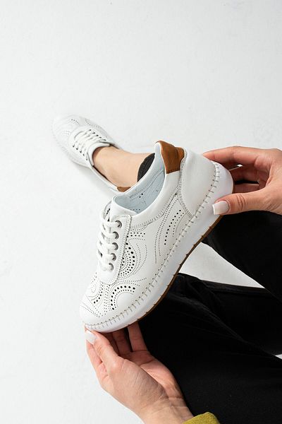 Getcho Ohen Pantofi de sport casual cu șireturi pentru femei Talpă ortopedică albă Model ușor pentru mers confortabil
