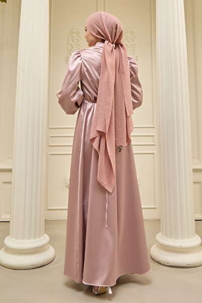 InStyle Rose Detail Powder Satin Dress