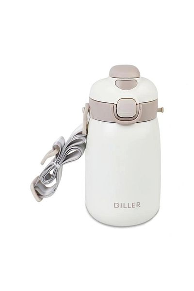 DILLER Vagonli̇fe Languages Stainless Steel Use With/Without Straw/Thermos 9073 420ml White