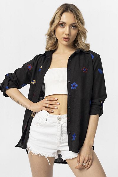 ŞİMAL Cămașă de damă cu broderie florală