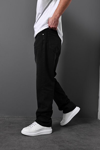 Slatra Men's Black Effect Baggy Trousers