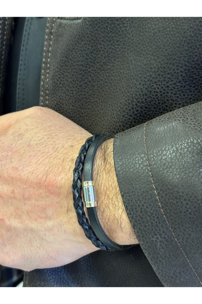 BONCADAS سوار جلدي بقفل مغناطيسي مع جهاز فولاذي