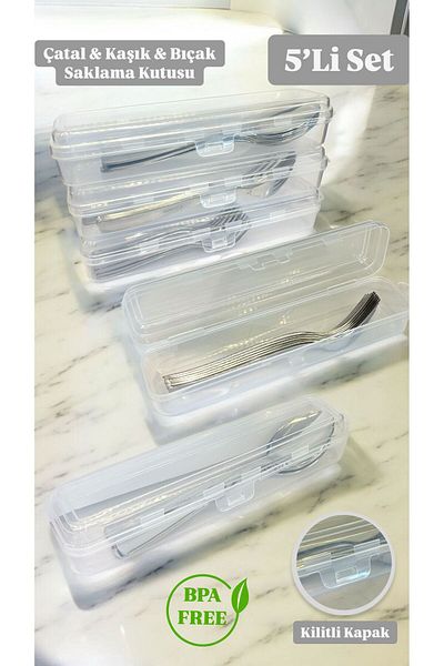 Bayev Multix 5-Piece Cutlery Set Storage Box Set Dowry Organizer Organizer Storage Container