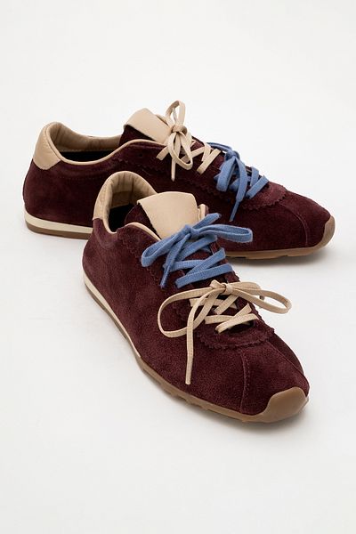 LuviShoes CREA Burgunderrote Damen-Sportschuhe aus echtem Leder und Wildleder