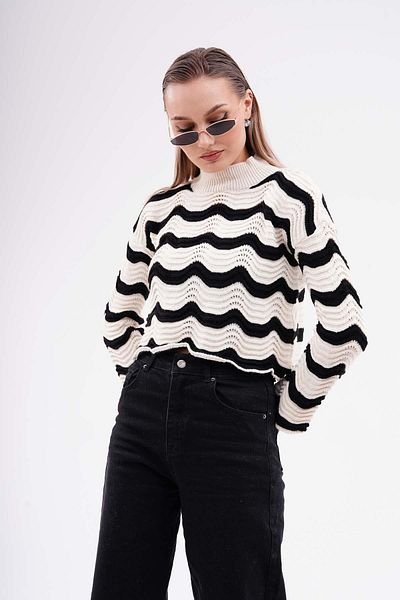 ŞİMAL Pulover de damă cu dungi în zigzag 245143   -