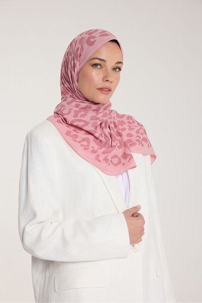 PURESCARFS Pure Tone Shawl - Leopard Pattern - Pink - Dried Rose