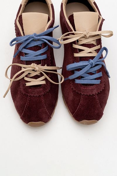 LuviShoes CREA Burgunderrote Damen-Sportschuhe aus echtem Leder und Wildleder