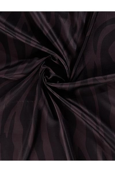 Kayra Dark Brown Zebra Patterned Scarf