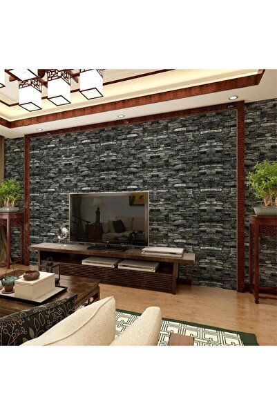 Renkli Duvarlar 70x77cm 1Adet Yapışkanlı Koyu Gri Sünger Duvar Paneli 3D Kabartmalı Karavan Salon Duvar Kağıdı Nw60