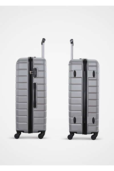 PARAJOHN Beta Cabin Size ABS Hardside Spinner Luggage Trolley – Lightweight 10KG 4-Wheel, 20 Inch, Silver