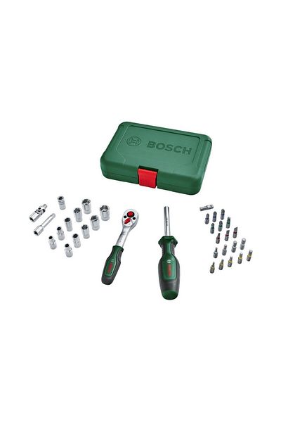 Bosch Home and Garden 1/4" Socket and Screwdriver Set 34 Pieces - 1600A02BY1