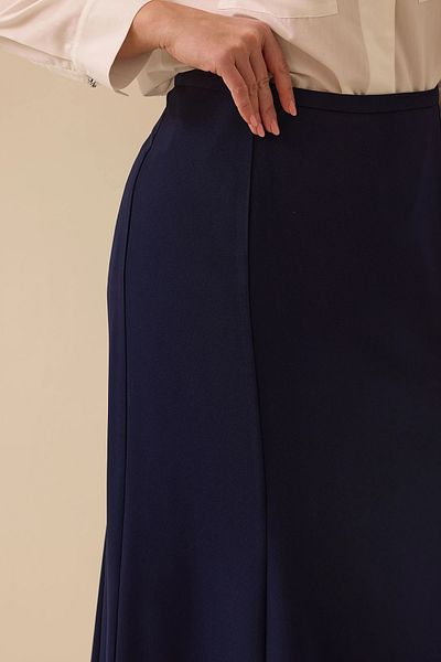 Gala-Xi Galaxi Women's Large Size Classic Cut Midi Skirt 4002 Navy Blue