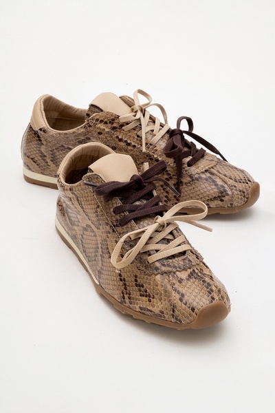 LuviShoes Pantofi sport de damă din piele naturală cu model bej CREA