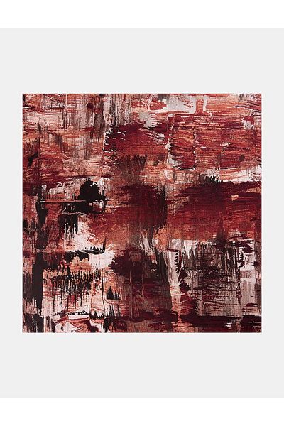 Kayra Μεταξωτό μαντήλι με μοτίβο βούρτσας Claret Red