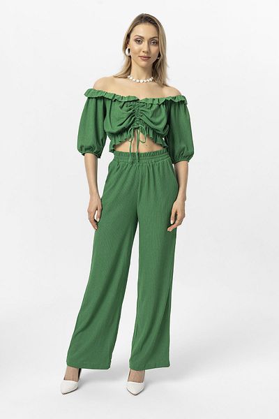 ŞİMAL Women's Raşel Suit with Gather Detail on the Front and Trousers