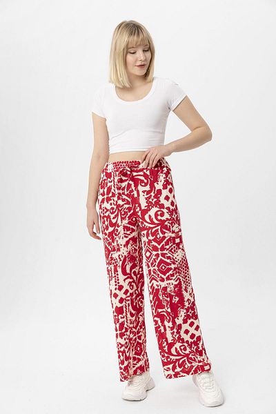 ŞİMAL Pantaloni largi cu modele de damă 250028   -