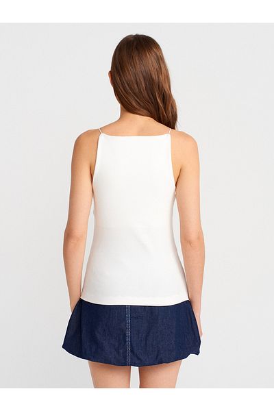 Dilvin 21020 Halter Collar Top-Ecru