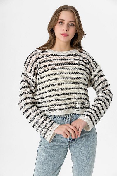 ŞİMAL Pulover de damă cu dungi largi - 245290