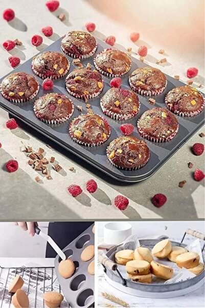 Kapris Teflon Muffin Cake Mold 12Pcs