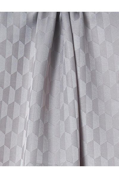 Kayra Honeycomb Pattern Jacquard Woven Shawl Silver