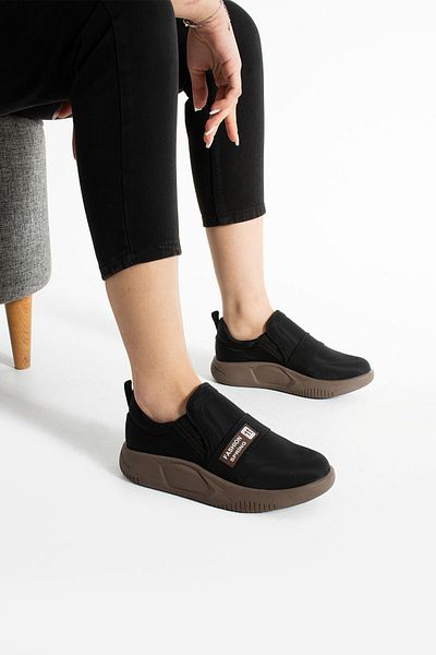 Getcho Umaro Women's Parachute Fabric Black Mink Casual Shoes