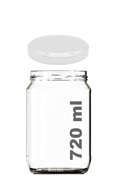 Afracam 720 ml Metal Kapaklı Bal Kavanozu 720 Cc Şeffaf Konserve Kavanoz 1 Ad...