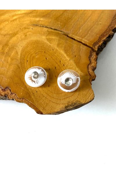 canan dizayn 14 mm (23 Boy) Stoned White-Transparent Button12 Pieces