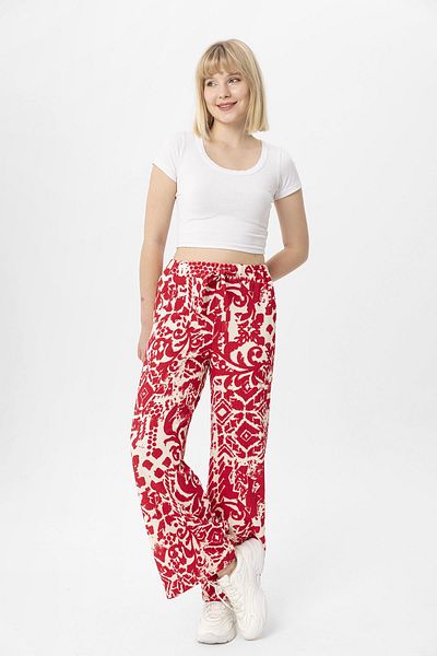 ŞİMAL Pantaloni largi cu modele de damă 250028   -
