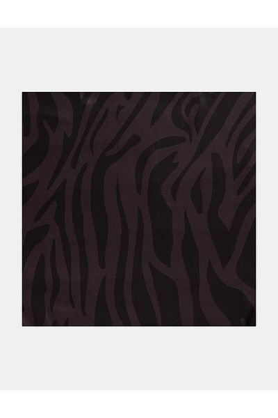 Kayra Dark Brown Zebra Patterned Scarf