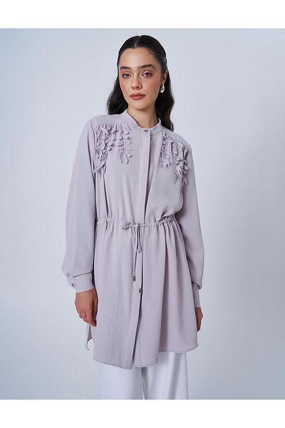 Kayra Tunica cu guler judecator cu talie deschisa liliac