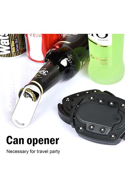 COOYA Can Opener, Manual Hand Held, Easy Safety Camping Can Openers Smooth Edge (Black,1 Pack)