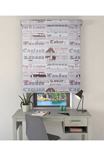 Kidmex Kahverengi London Taxi Zebra Stor Çocuk Odası Perde