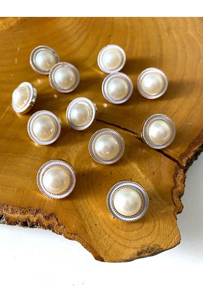 canan dizayn Gold Pearl Button 18 Mm(28 Size)(12 Pcs)