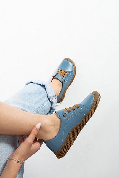 Getcho Pantofi casual de damă Preko din piele naturală albastru închis