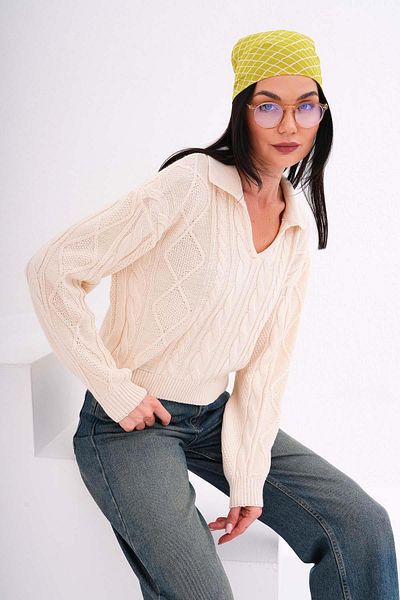 ŞİMAL Păr tricotat cu model guler tricotaj pulover damă - 245201