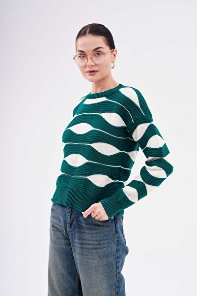 ŞİMAL Жіночий в'язаний светр з візерунком - 245146