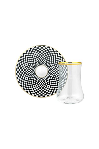 EVALIZA Dama Altın 6Lı Çay Seti