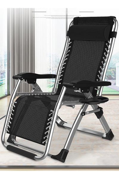 ETG Adult Folding Camping Chair Portable Lightweight Reclining Lounge Chair with Pillow for Outdoor Use