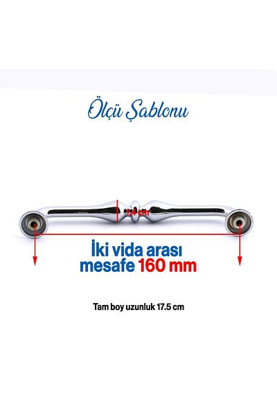 Badem10 Chromed (160 MM - 16 CM) Mobilier metalic Sertar de bucătărie Dulap dulap Mâner Mâner Mâner 10 buc