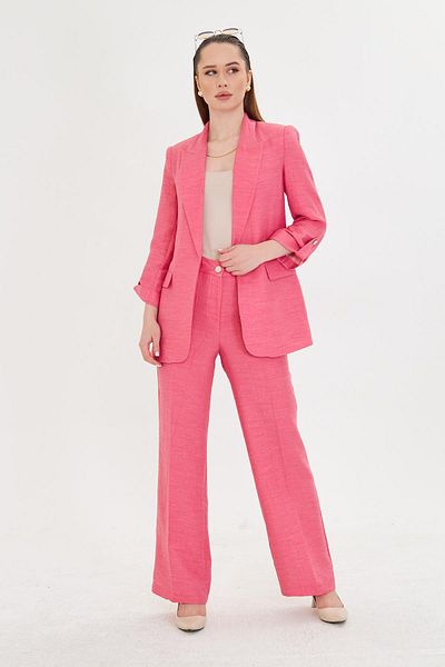 LOVELF Seersucker Fabric Handle Drawstring Suit Fuchsia