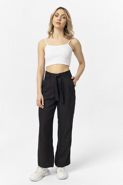 ŞİMAL Pantaloni de in pentru damă cu detaliu brâu 250394   -