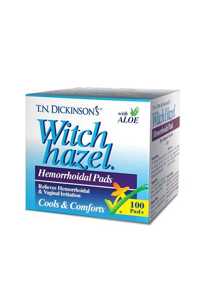 T.N. Dickinson's Hemorrhoidal Pads, Witch Hazel with Aloe, Clear, 100 Count