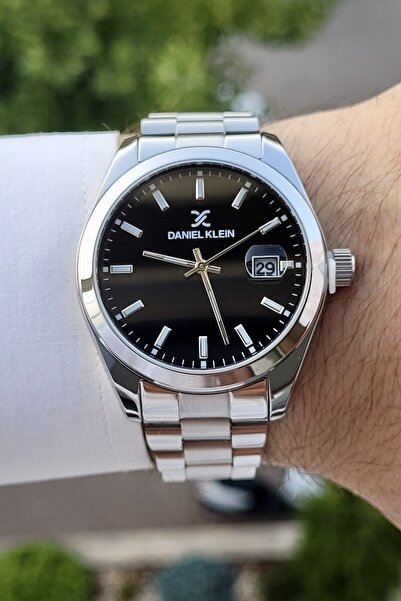 Daniel Klein Metalik Siyah Renk 2 Yıl Garantili Takvimli Erkek Kol Saati
