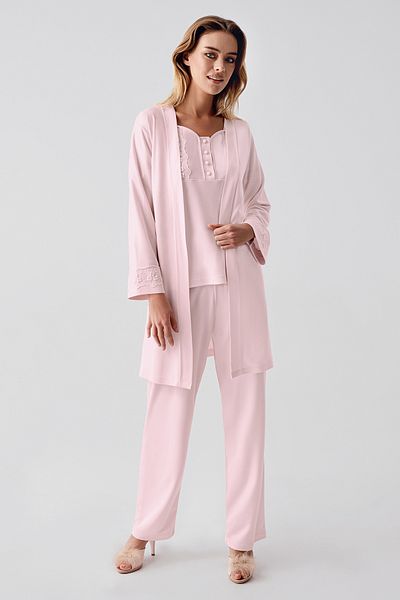 PERİN 321- 3-Piece Combed Nightgown Set