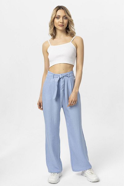 ŞİMAL Pantaloni de in pentru damă cu detaliu brâu 250394   -
