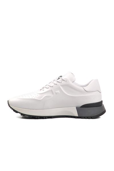 AYAKMOD Ανδρικά παπούτσια casual Premium 492 M White από γνήσιο δέρμα